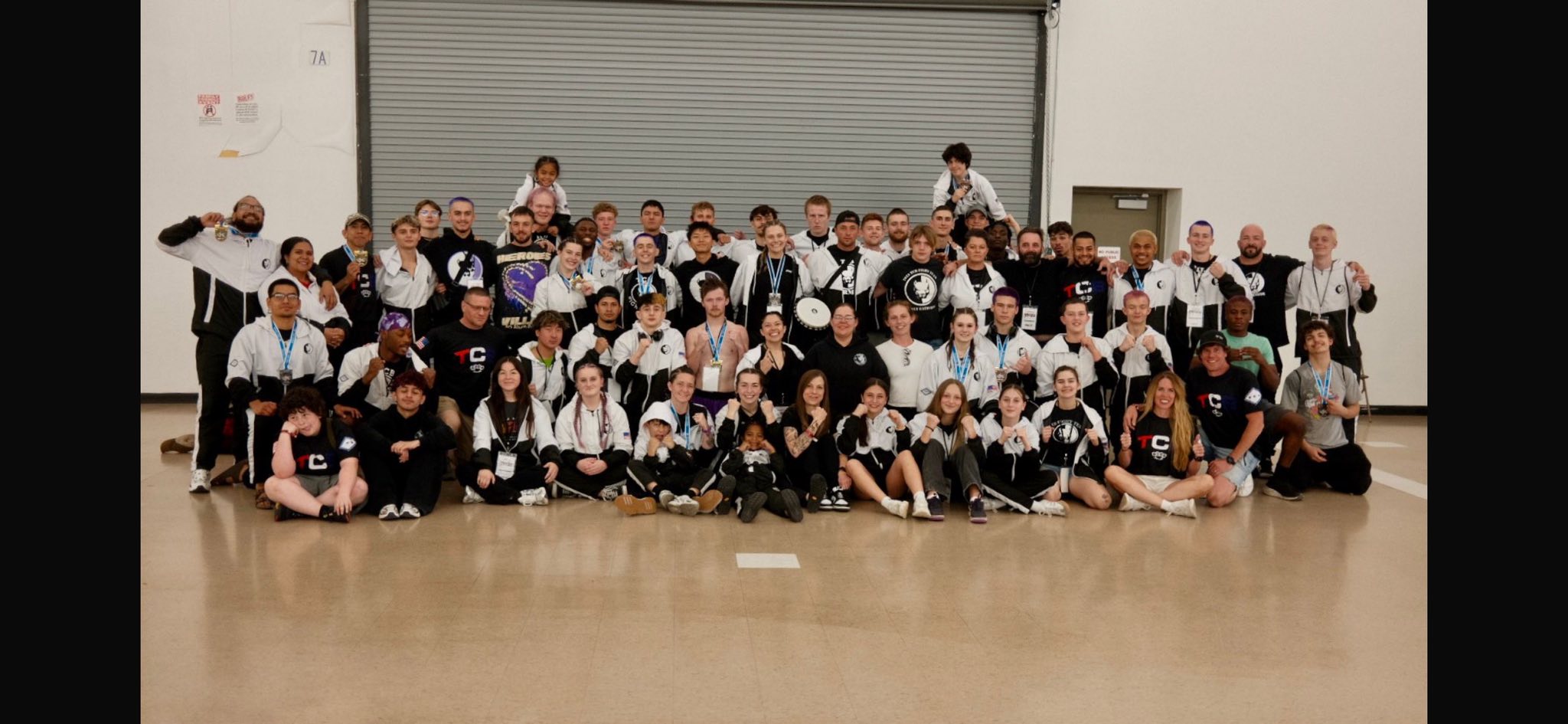 The full TCB Combat Sports fight family lined up at the 2026 WAKO USA Nationals venue, Colorado Springs